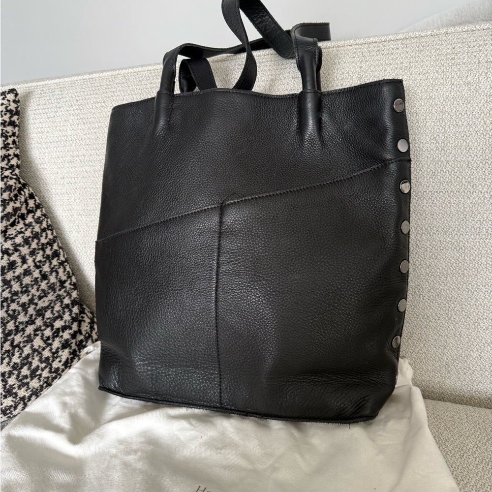 Hammitt Drew 2.0 Black Silver Hobo Tote Leather Handbag Bag Magnetic Purse